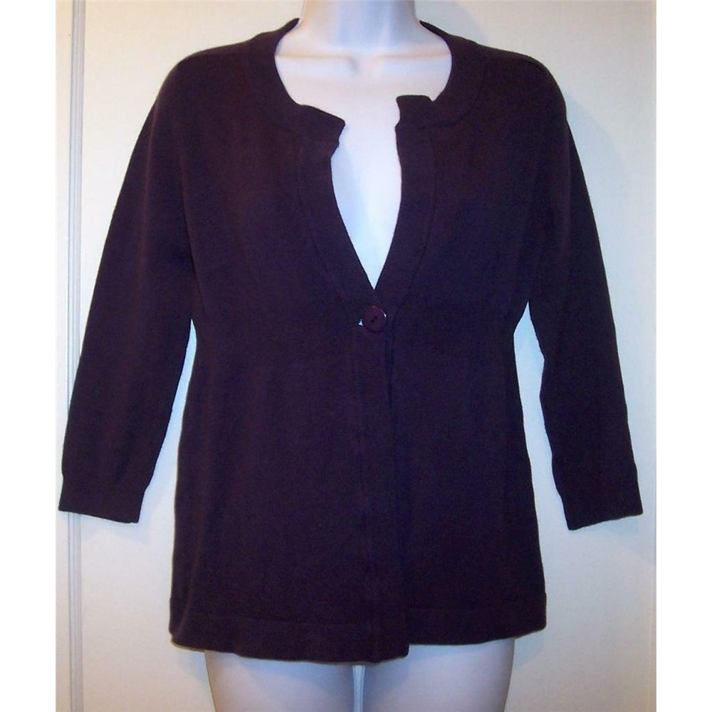 CAROLE LITTLE Sweater Sz S Small‎ Purple Open Front